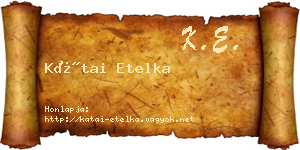 Kátai Etelka névjegykártya
